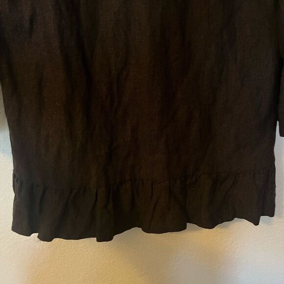Women's Walter Kimono Jacket SZ XS Wool Brown Ruffle - Picture 11 of 16